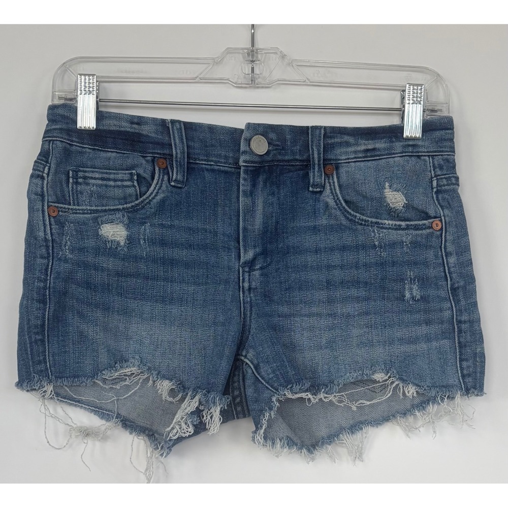 BlankNYC Womens Distressed Denim Cut Off Shorts Medium Wash Blue Size 27 Jean‎